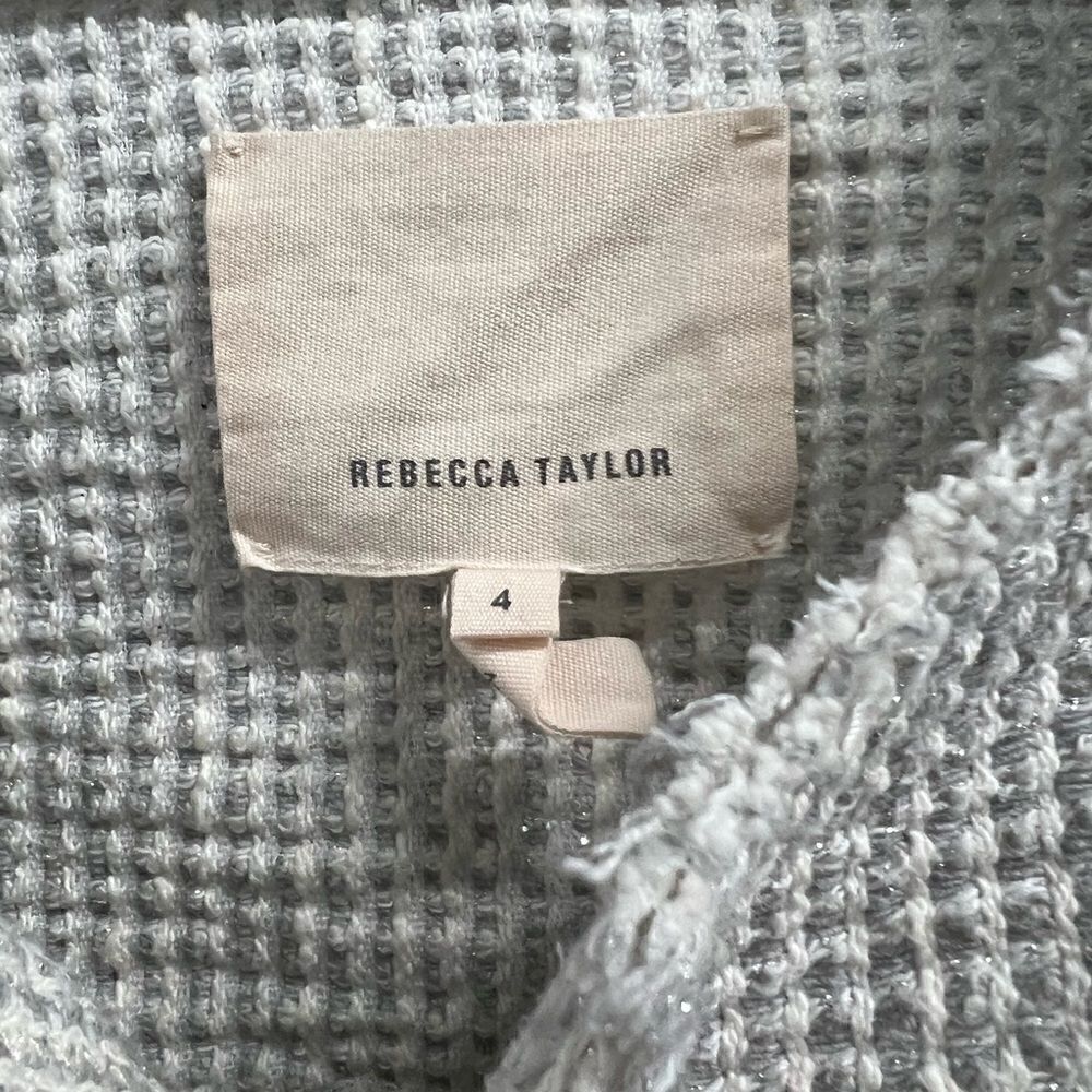 Rebecca TaylorTweed Pattern Evening Zipper Jacket, Size 4 - Picture 5 of 5